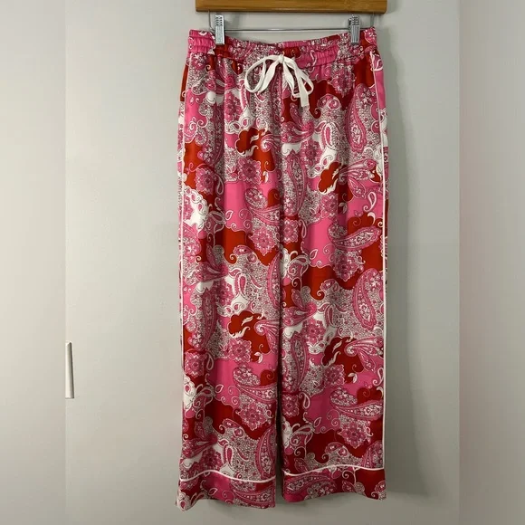 J.Crew Relaxed Wide Leg Pants in Pink Vintage Paisley - Picture 3 of 9